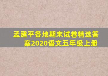 孟建平各地期末试卷精选答案2020语文五年级上册