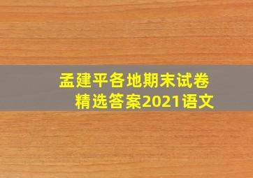 孟建平各地期末试卷精选答案2021语文