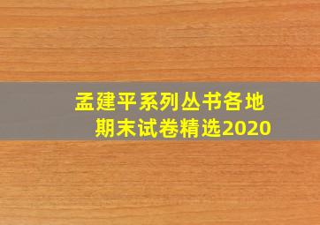 孟建平系列丛书各地期末试卷精选2020