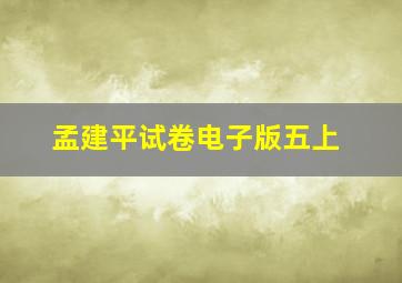 孟建平试卷电子版五上