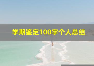 学期鉴定100字个人总结