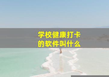 学校健康打卡的软件叫什么