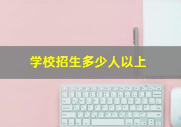 学校招生多少人以上