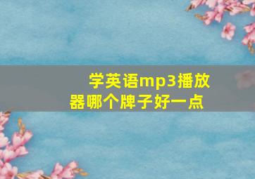 学英语mp3播放器哪个牌子好一点