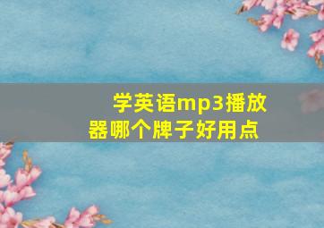 学英语mp3播放器哪个牌子好用点