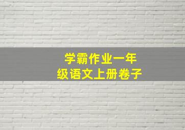 学霸作业一年级语文上册卷子