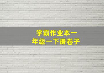 学霸作业本一年级一下册卷子