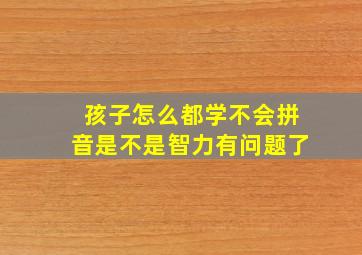 孩子怎么都学不会拼音是不是智力有问题了