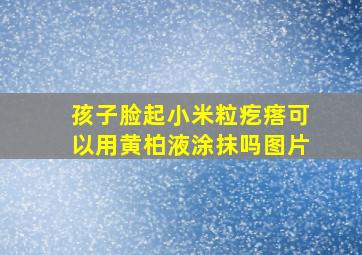 孩子脸起小米粒疙瘩可以用黄柏液涂抹吗图片