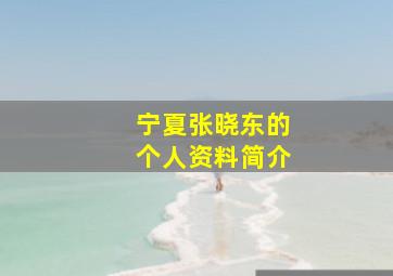 宁夏张晓东的个人资料简介