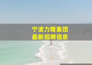 宁波力隆集团最新招聘信息