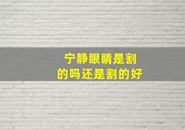 宁静眼睛是割的吗还是割的好