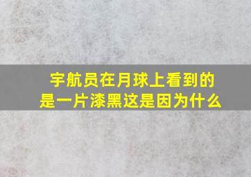 宇航员在月球上看到的是一片漆黑这是因为什么