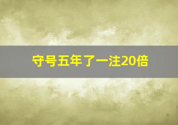 守号五年了一注20倍