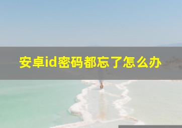 安卓id密码都忘了怎么办