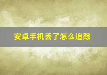 安卓手机丢了怎么追踪