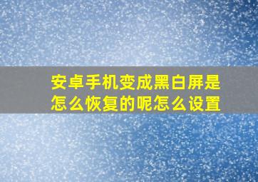 安卓手机变成黑白屏是怎么恢复的呢怎么设置