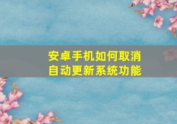 安卓手机如何取消自动更新系统功能