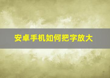 安卓手机如何把字放大