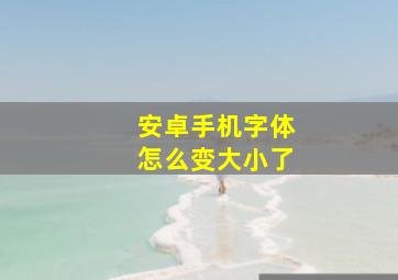 安卓手机字体怎么变大小了