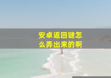 安卓返回键怎么弄出来的啊