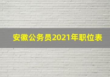 安徽公务员2021年职位表