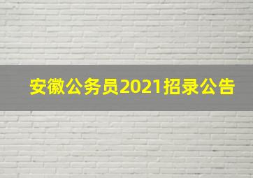 安徽公务员2021招录公告