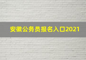 安徽公务员报名入口2021