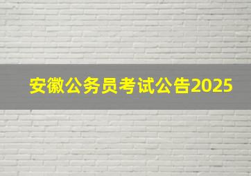 安徽公务员考试公告2025