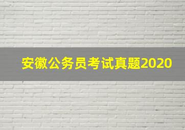 安徽公务员考试真题2020