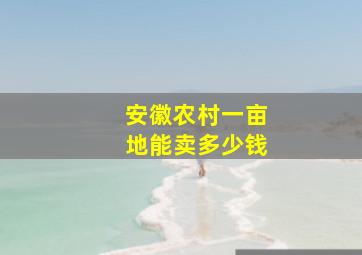 安徽农村一亩地能卖多少钱