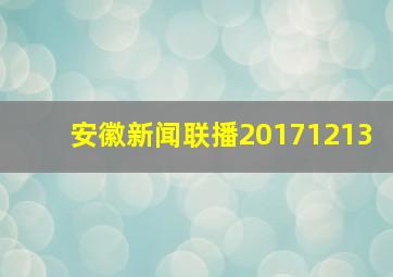 安徽新闻联播20171213