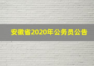 安徽省2020年公务员公告