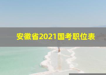 安徽省2021国考职位表