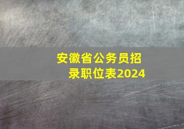 安徽省公务员招录职位表2024