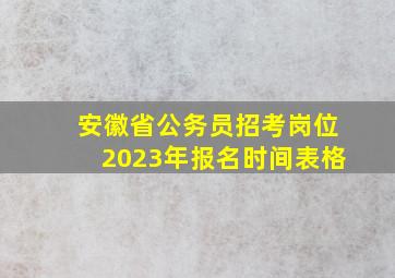 安徽省公务员招考岗位2023年报名时间表格