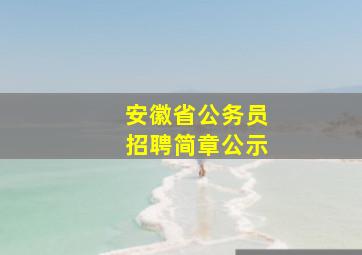 安徽省公务员招聘简章公示