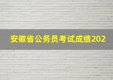 安徽省公务员考试成绩202