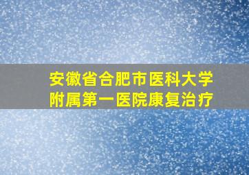 安徽省合肥市医科大学附属第一医院康复治疗