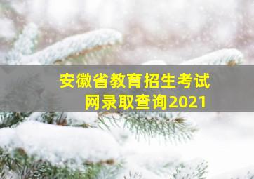 安徽省教育招生考试网录取查询2021