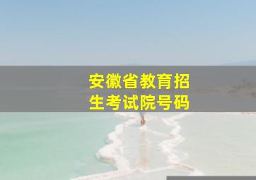 安徽省教育招生考试院号码