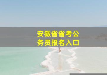 安徽省省考公务员报名入口