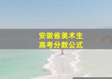 安徽省美术生高考分数公式