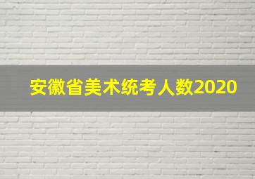 安徽省美术统考人数2020