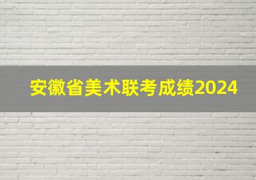 安徽省美术联考成绩2024