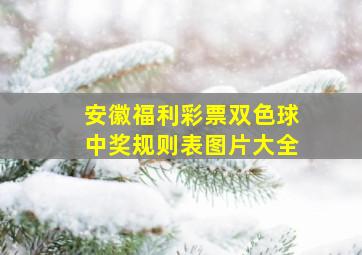 安徽福利彩票双色球中奖规则表图片大全