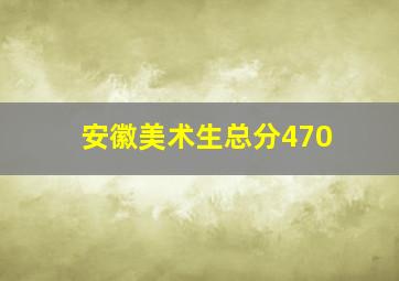 安徽美术生总分470