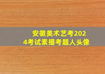 安徽美术艺考2024考试素描考题人头像