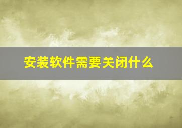 安装软件需要关闭什么