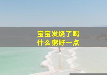 宝宝发烧了喝什么粥好一点